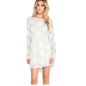 Long sleeve backless sequin mini dress